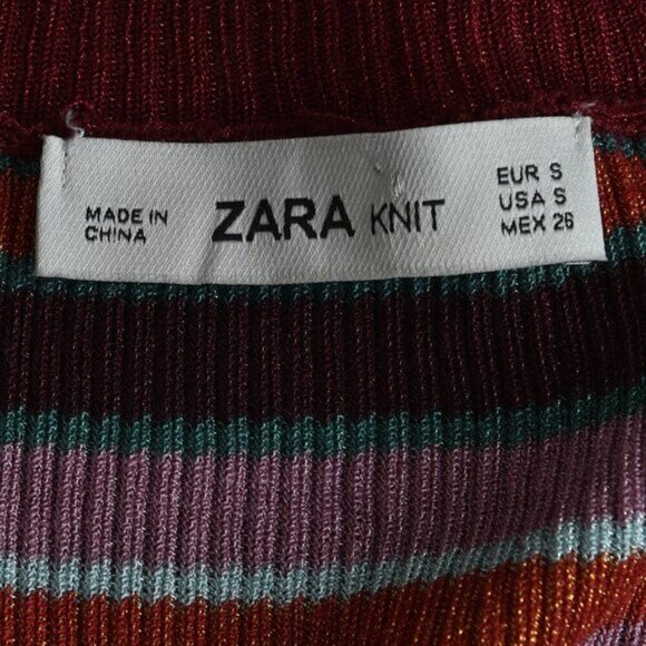 Zara Cardigan Striped Shimmery Thread Knit Special Edition Size Small - Picture 10 of 13
